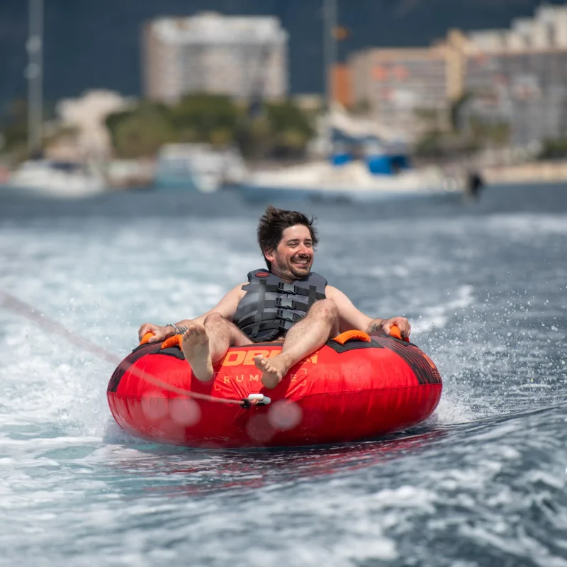 Flotador de arrastre tipo donut Jobe Rumble rojo 1 persona